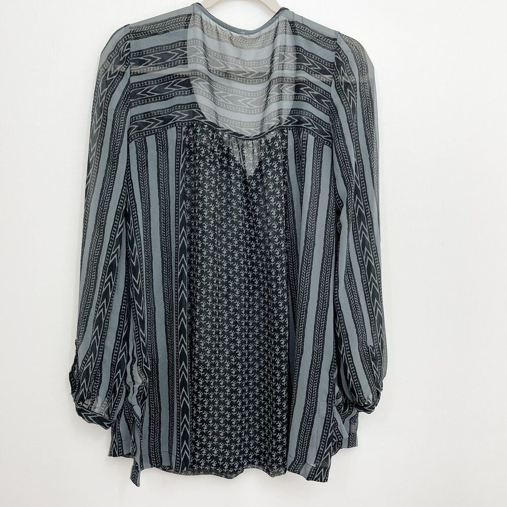 Free People Feather in the Wind Small Sheer Top Beaded Popover Pockets - Picture 5 of 8